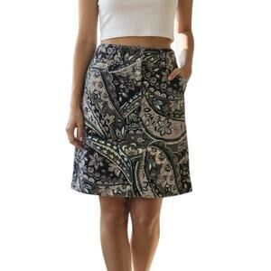 Ann Taylor Corduroy Paisley Stripe Skirt Sz 10